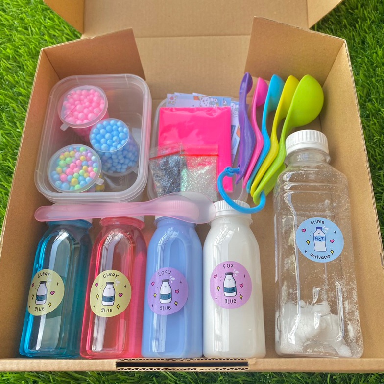 Lagi murah SLIME KIT LENGKAP JUMBO BY NEWBEAUTIFULSLIME TOFU SLIME ORIGINAL SLIME CLEAR SLIME DIY SL