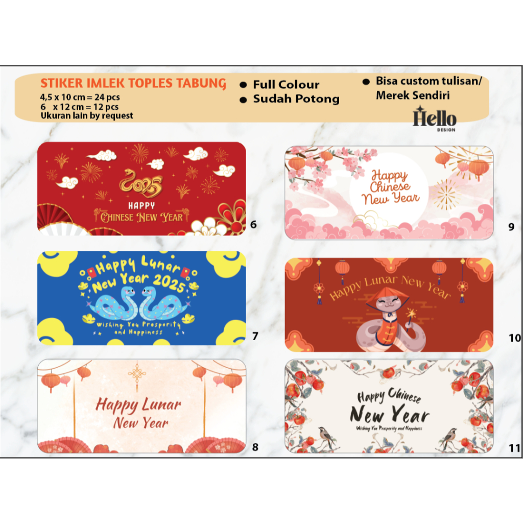 

Sticker Label Imlek CNY stiker Chinese New Year Toples Kue kering toples tabung imlek