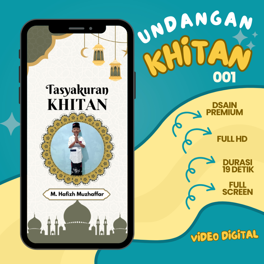 Undangan Video Digital Khitan / Undangan Digital Video Tasyakuran Khitan / Undangan Khitan 001