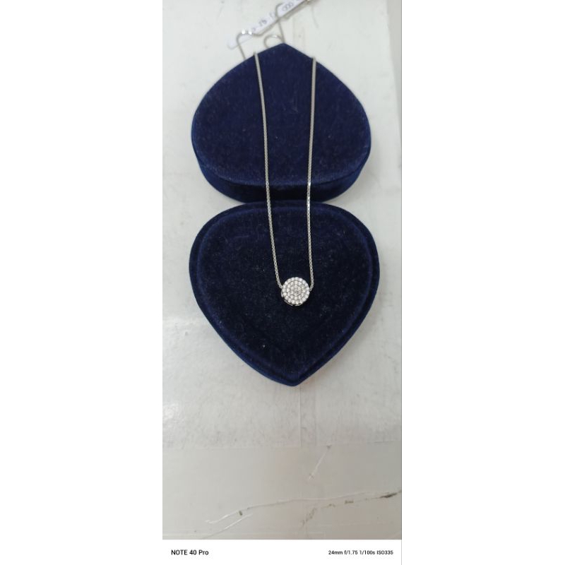 kalung italy santa liontin bulat kecil permata