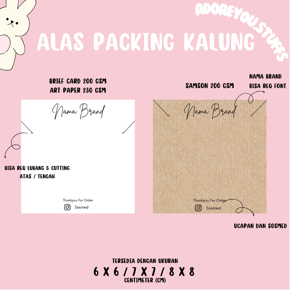 

[ CUSTOM ] ALAS PACKING GELANG KALUNG / TAG GELANG KALUNG / GELANG KALUNG AKSESORIS WANITA