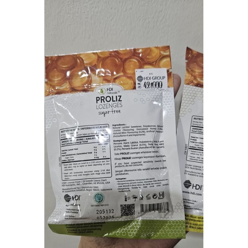 

Permen proliz lozenges (sesuai gambar)