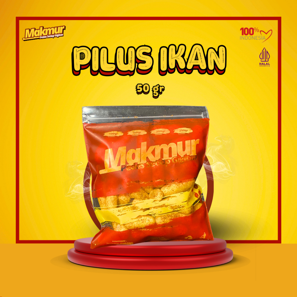 

Makmur Pilus Ikan Varian Level Pedas - Makanan Ringan