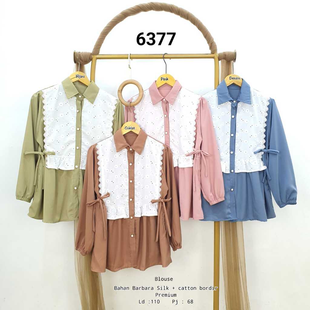 atasan wanita bloese kombinasi vest brokat blus bordir premium