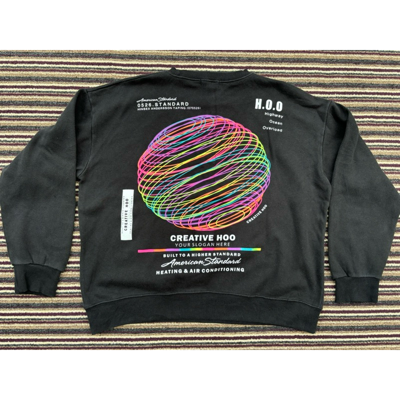 Crewneck American Standard Hoo Story Original Sweater Black Hitam Ori Second baju brand cn ukuran L