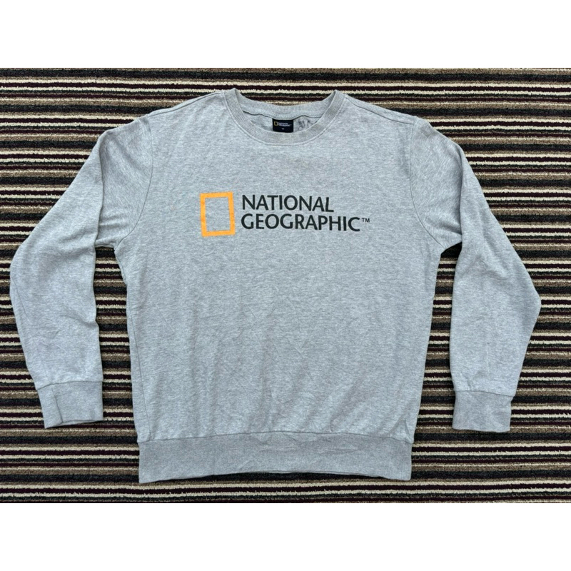 Crewneck National Geographic Natgeo Original Sweater Abu Ori Second baju brand cn ukuran M L