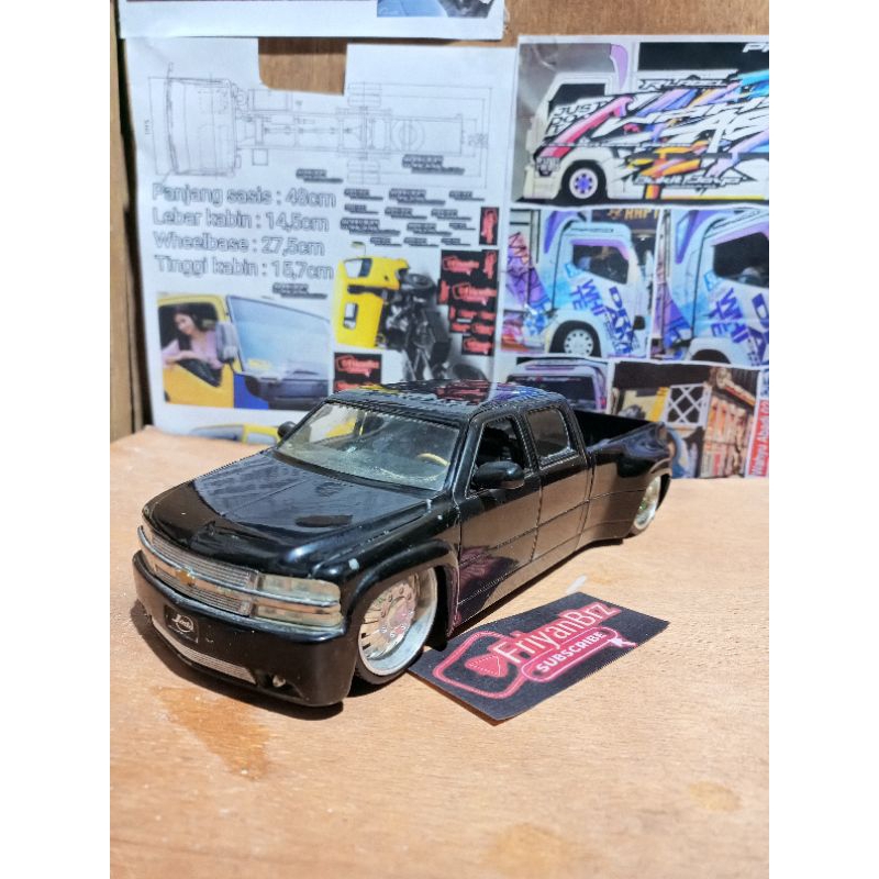 Diecast 1/24 Jada toys Chevy Chevrolet Silverado pickup loose anggap bahan