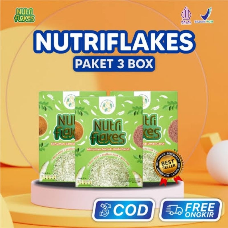 

PAKET 3 BOX Nutriflakes - Sereal Umbi Garut Ampuh Atasi Asam Lambung, Maag dan Gerd