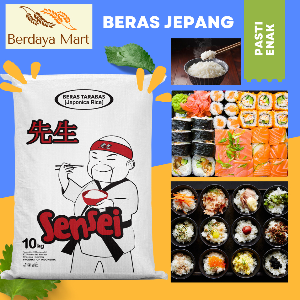

Beras Jepang Sensei 10KG - HALAL- Lengket Cocok untuk Sushi