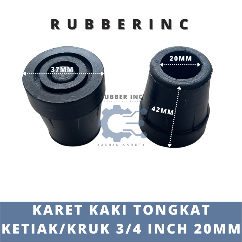 Karet kaki tongkat 3/4 20MM/karet untuk alas kaki tongkat
