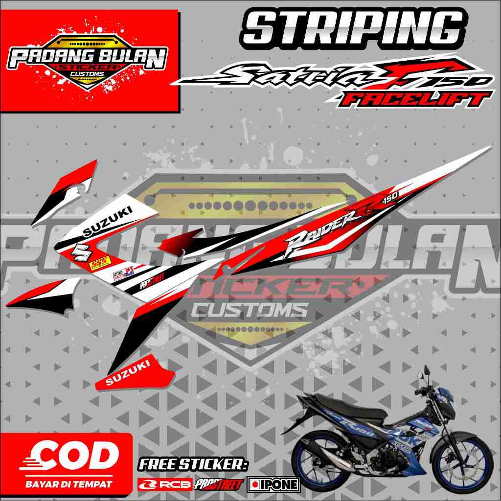 STRIPING VARIASI SUZUKI SATRIA FU FACELIFT  / STICKER VARIASI LIST MOTOR SUZUKI SATRIA FU FACELIFT S
