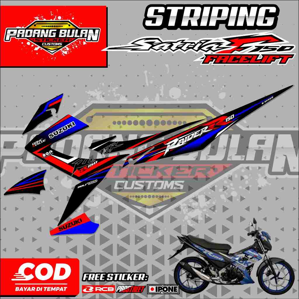 STRIPING VARIASI SUZUKI SATRIA FU FACELIFT  / STICKER VARIASI LIST MOTOR SUZUKI SATRIA FU FACELIFT R