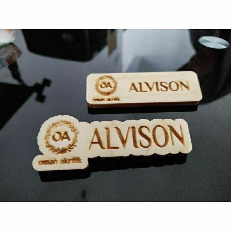 

Nama Dada Bahan Kayu Jati | Name Tag Magnet Kayu Jati | Nama Dada Custom Pengait Magnet