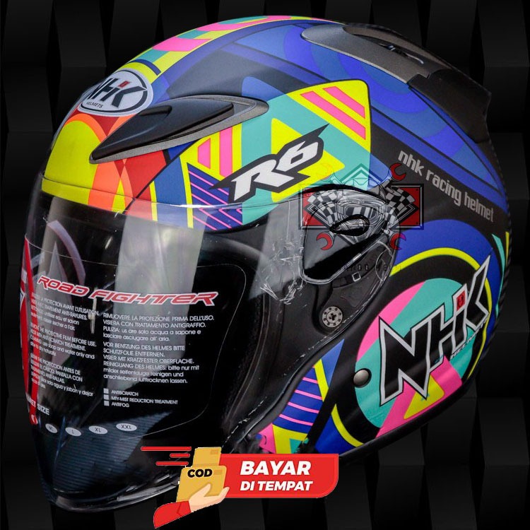 HELM NHK R6 PIGMENT BLACK DOFF - SINGEL VISOR