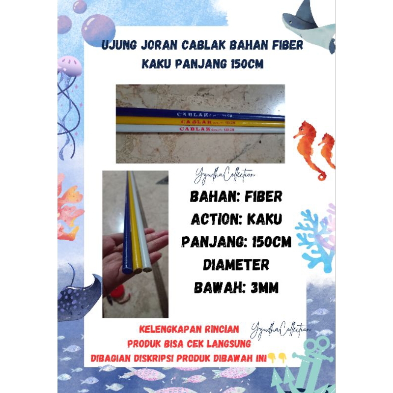 Ujung Joran Cablak Bahan Fiber Kaku Panjang 150cm