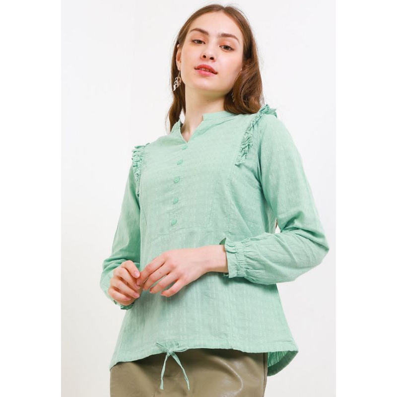TRISET CASUAL BLOUSE GREEN-TR3090301