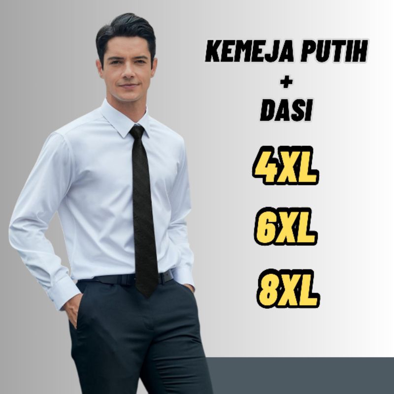 Hem pria putih lengan panjang/Kemeja putih panjang/kemeja polos