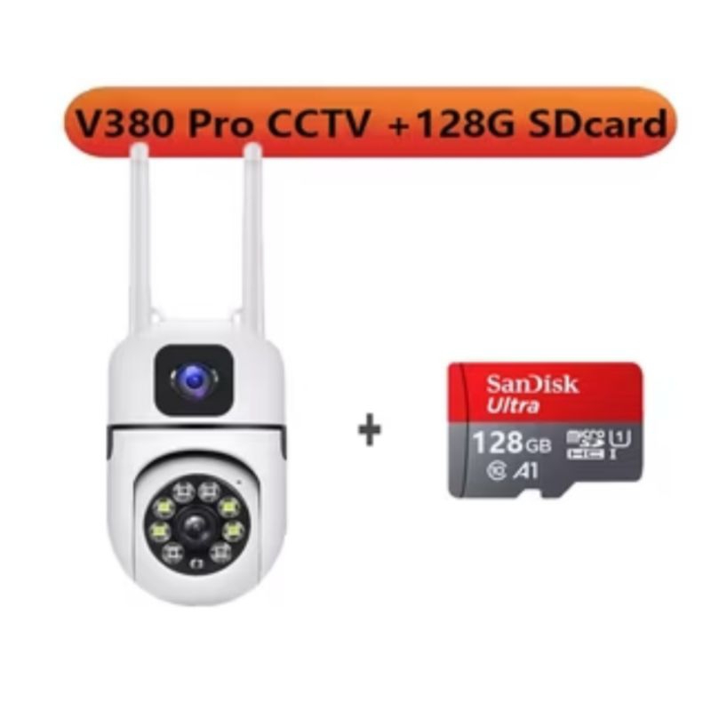 CCTV V380 PRO CCTV KAMERA DUAL CAMERA + SD CARD 128 GB