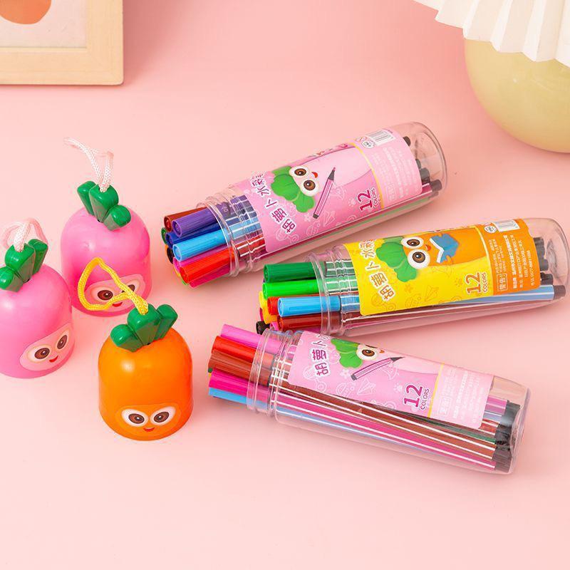 

[FAFAFA] Isi 12 Pcs Spidol Warna Warni + Tabung Wortel