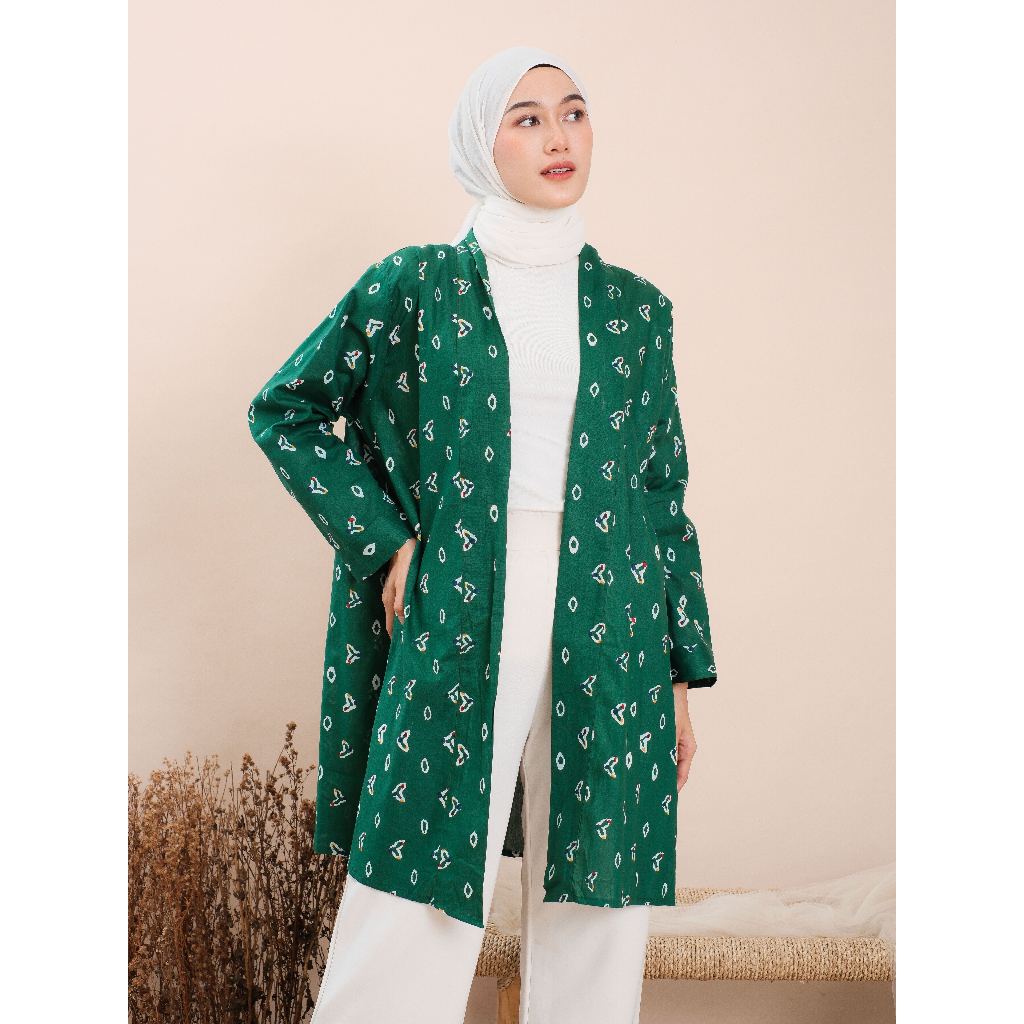 Cardigan Blazer Batik Jumputan Wanita / Long Cardigan Wanita Panjang Fashion Muslim Outer - ALL SIZE