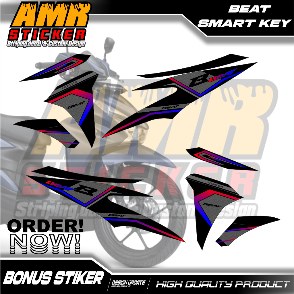 Sticker striping stiker Honda Beat Remot Beat New Deluxe Smart Key 2024 Sticker Beat Deluxe Beat Str
