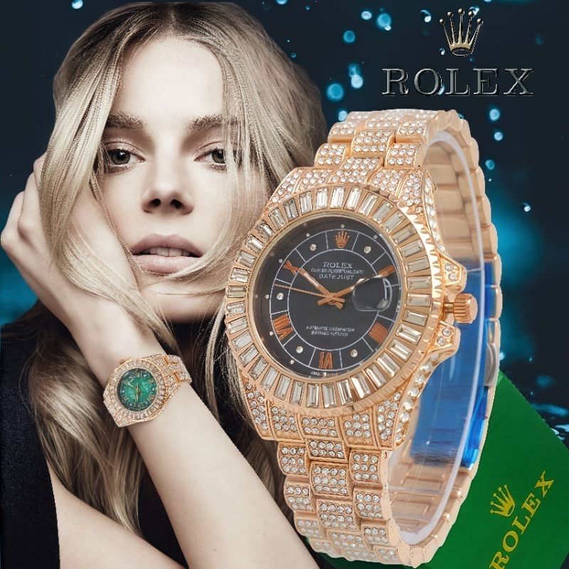 COD jam tangan wanita diamond rolex rantai