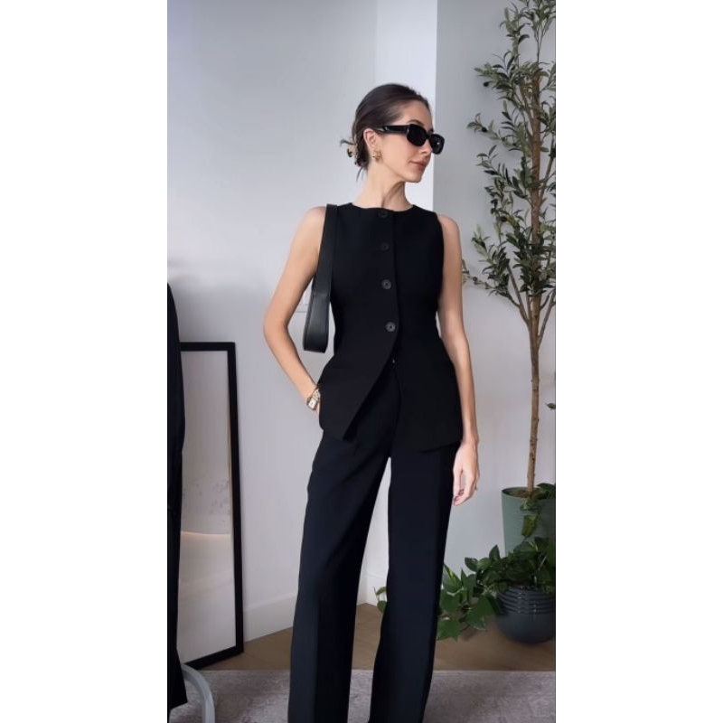 Rompi Formal Jas blazer wanita Premium Drill / Rompi Blazer Hitam Kantor / Rompi almamater Kantor / 