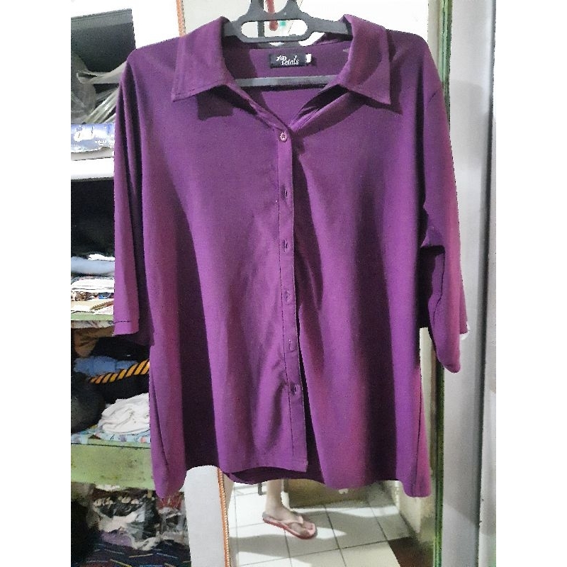 preloved kemeja warna ungu tua