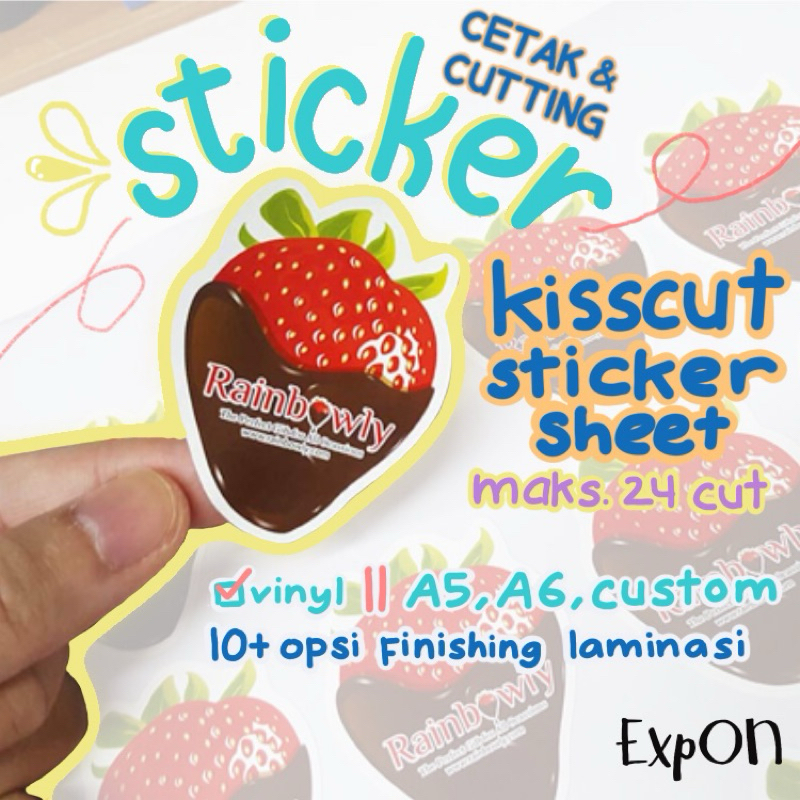 

[ CUSTOM ] Cetak Cutting Sticker - Sticker Kemasan Packaging Vinyl Bontax Chromo Diecut Kisscut Sheet Laminasi Holographic Hologram Glitter Silky Doff Matte Glossy Bontak Die-cut Kiss-cut Kromo Bontak Comifuro CF20 Vendor Event Branding Chibicon Paripico