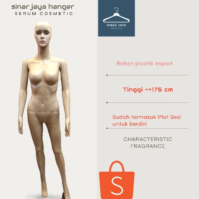 manekin/patung display pakaian full body cewek plastik bahan impor