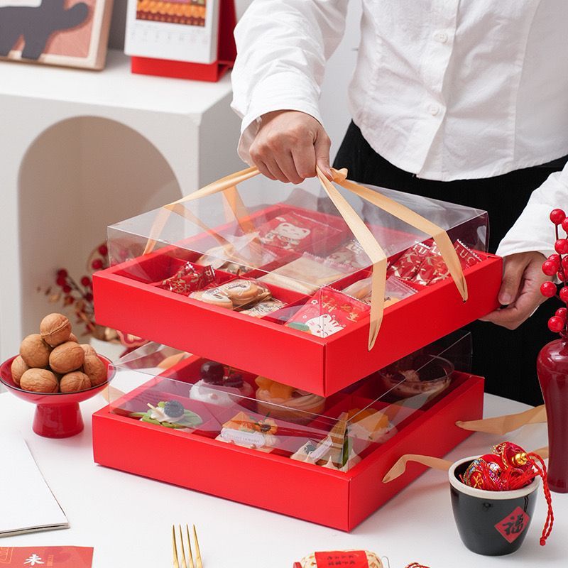 Box Hampers Imlek | BOX KUE GRID SEKAT 9 box kue nastar cake box  pastry dekorasi baking hampers