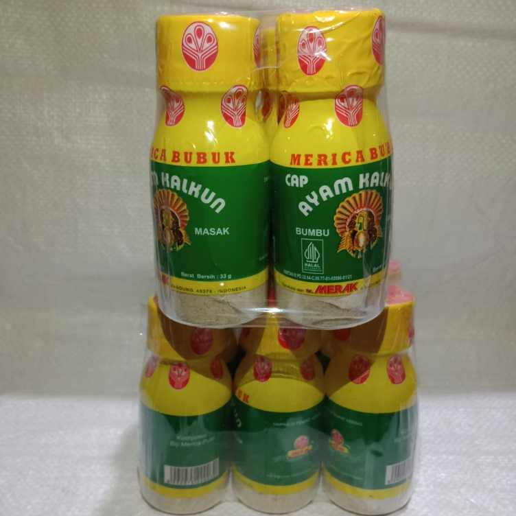 

[Pak] Merica Bubuk Tabur Kemasan Botol Cap Ayam Kalkun / Botol Berat Isi 33 gr