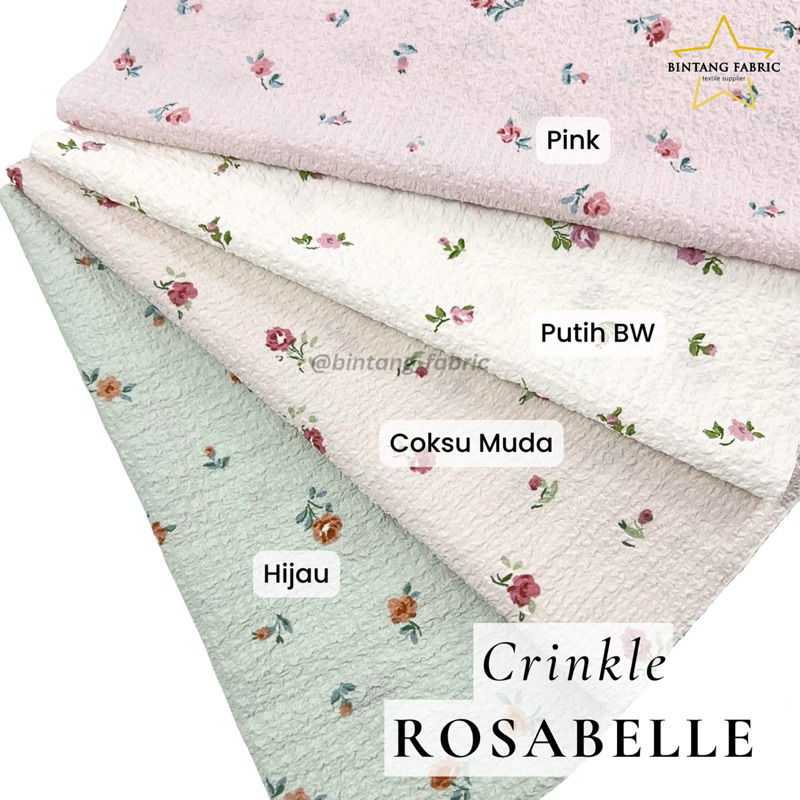 Bintang Fabric Bahan Kain Crinkle Rosabelle 0,5 meter