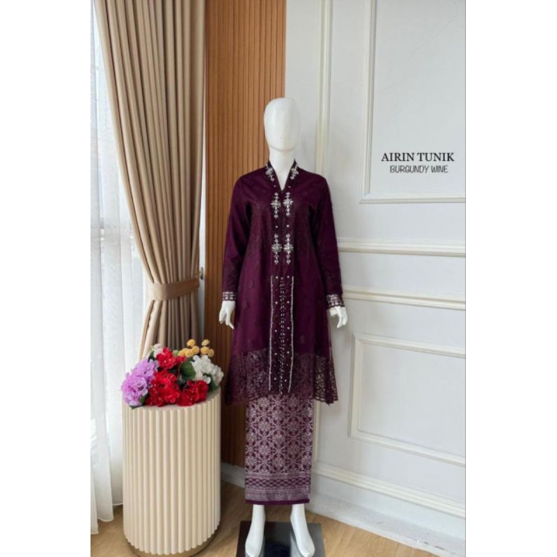 Setelan Kebaya Tunik Airin By Varenta/Kebaya Wisuda Terbaru/Bawahan Songket Lilit Jumbo/Kebaya Tradi