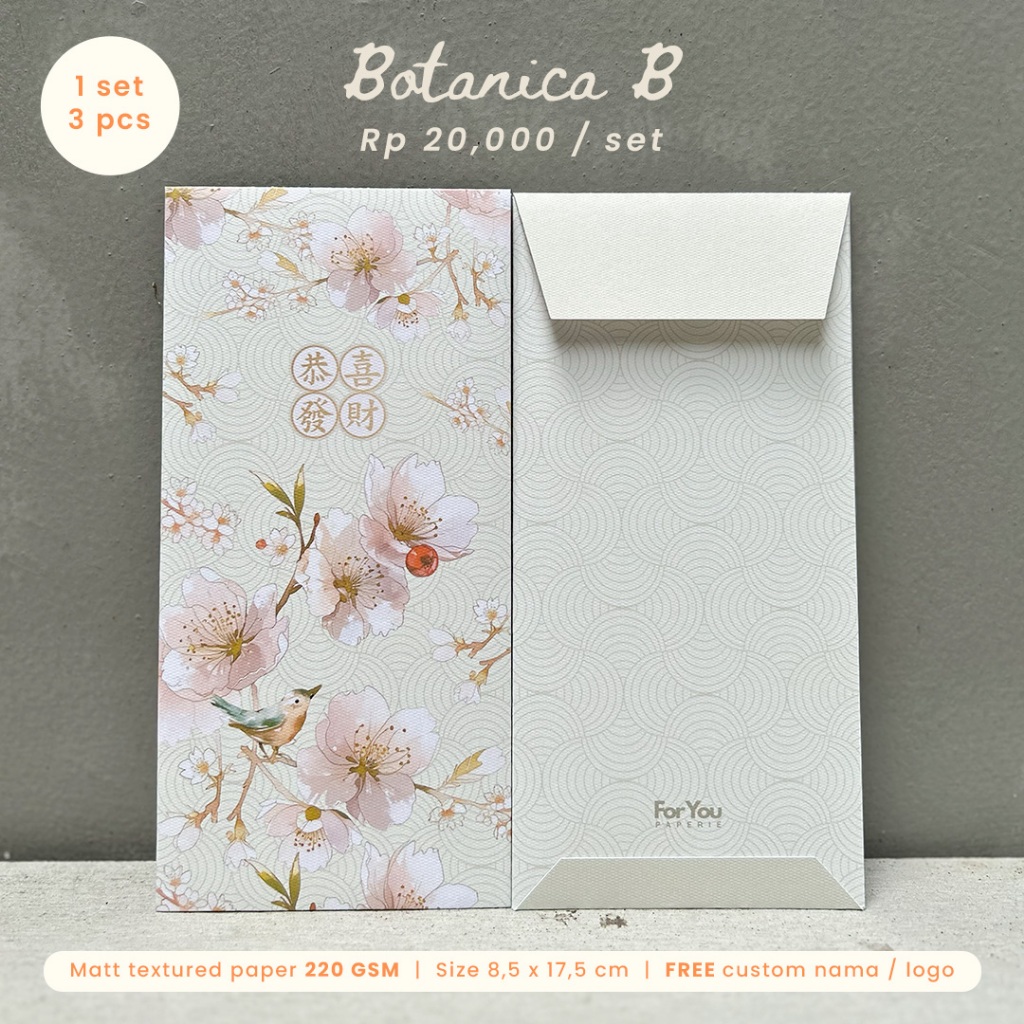 

Chinese New Year Classic Money Envelope (Botanica B) | Angpao Imlek Custom 2025 (3 pcs)