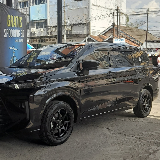 Velg mobil veloz ring 16 HSR SEBUNSUTA R16 matt black-velg mobil carry xpander ertiga new xenia R16