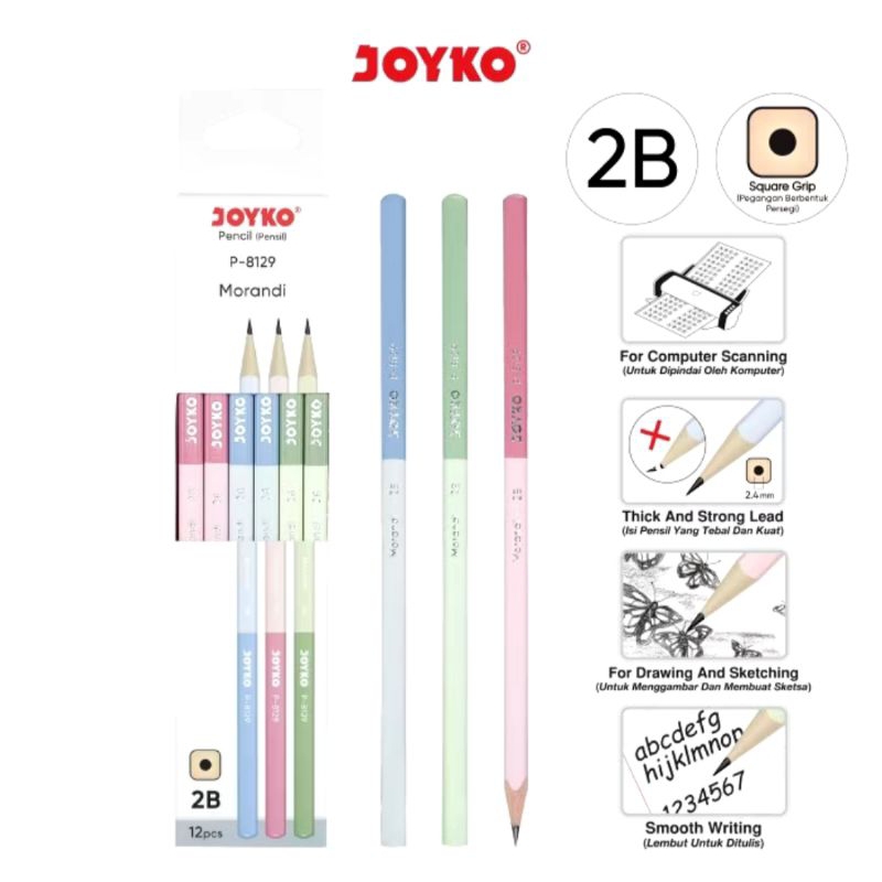 

Pensil Joyko Kayu Pastel P-8129 2B || Murahhh !! Warna Lucu Pastel Harga Per 2 pcs/biji