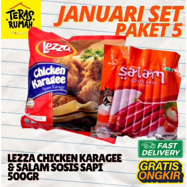 

PAKET JANUARI SET 5 - LEZZA CHICKEN AYAM KARAGEE & SALAM SOSIS SAPI 500GR