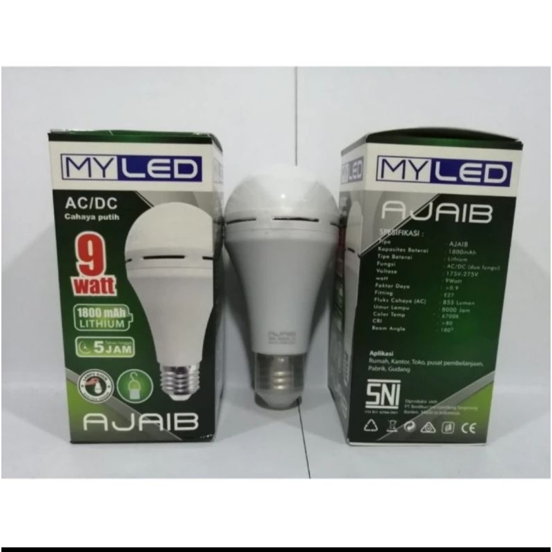 Lampu Ajaib My Led 9 Watt | Lampu Emergency My  Led 9 Watt