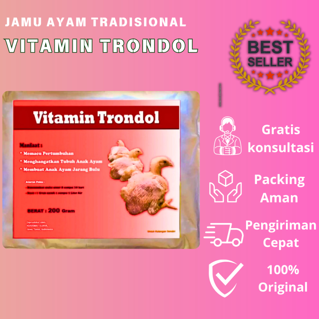 Vitamin Trondol Berat 200 Gram Suplemen Ayam Trondol