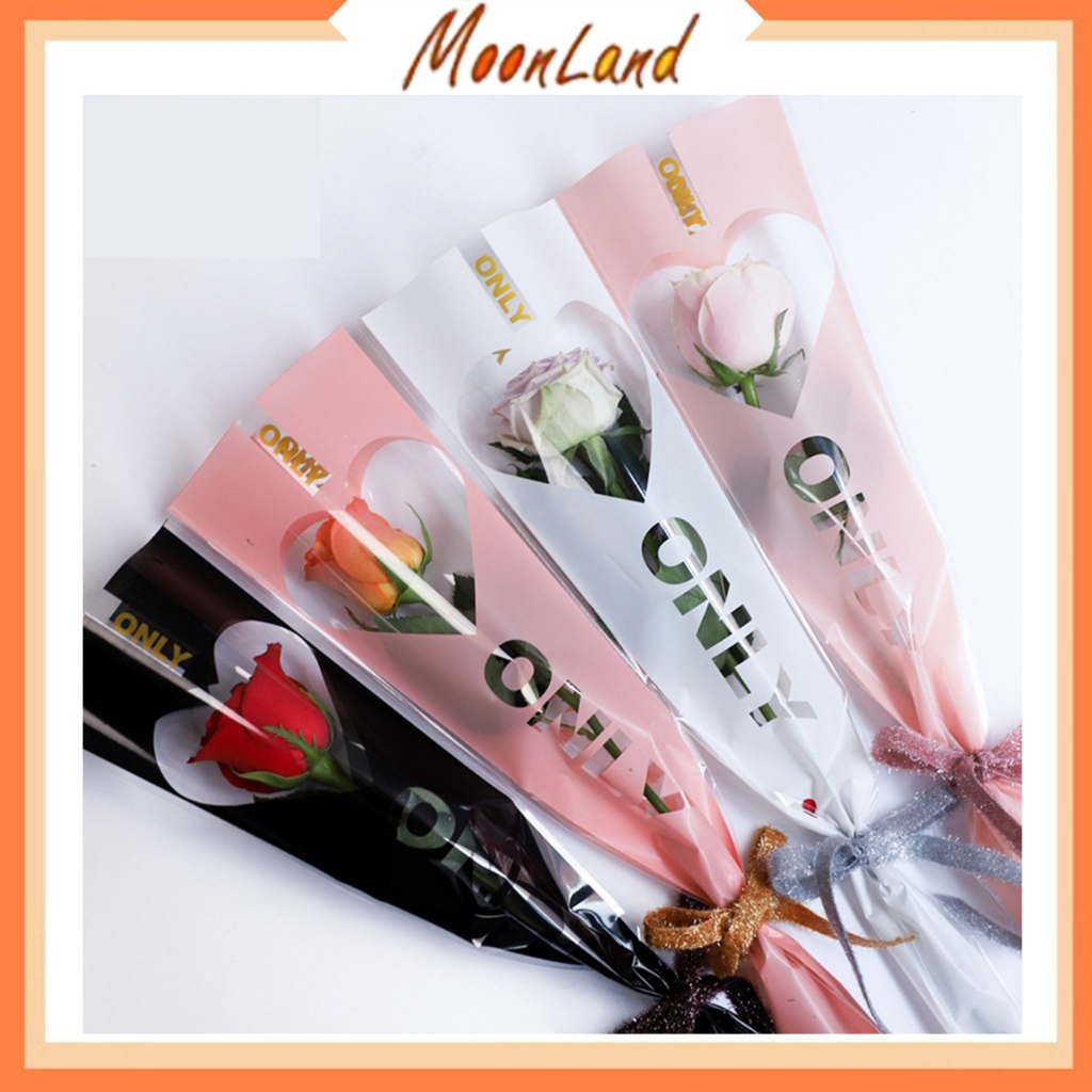 

50 Lembar Plastik Wrapping Bunga single motif love plastik buket bunga SF17