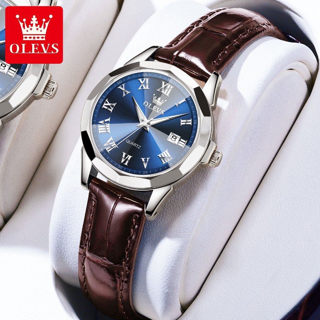 Olevs Jam Tangan Kulit Cewek Elegan Wanita Original Ladies Watch Jam Tangan Wanita Cewek Anti Air