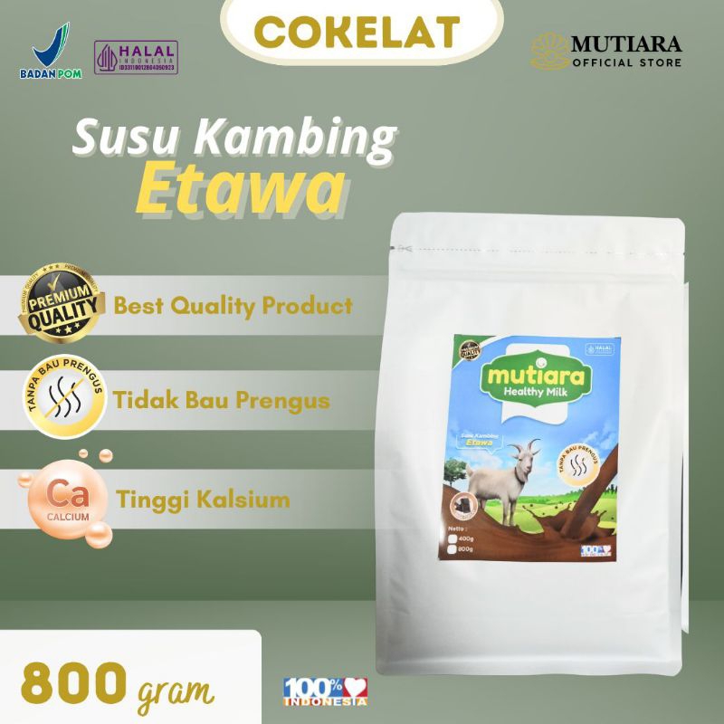 

Susu Kambing Bubuk Alami Rasa Cokelat Non Dairy Creamer 800gram | Mutiara Healthy Milk