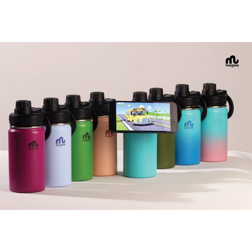 Morgane Stainless Steel Tumbler Bottle Magsafe Phone Holder | Botol Ring Magnet HP Smartphone - 12oz