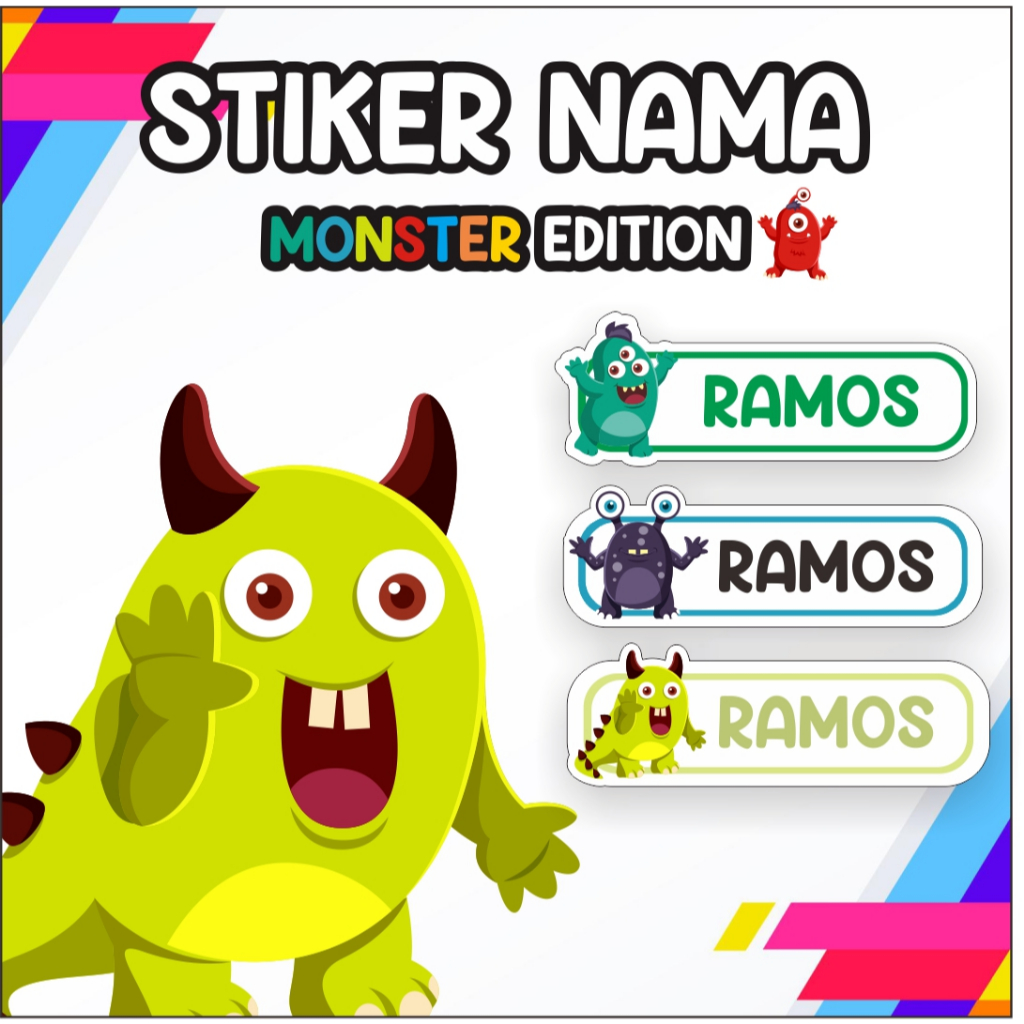 

Stiker Custom Nama anak Monster edition
