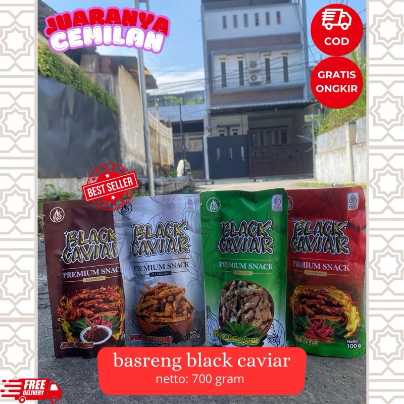 

cemilan basreng black caviar snack sangat mantul Yogies kota sumedang