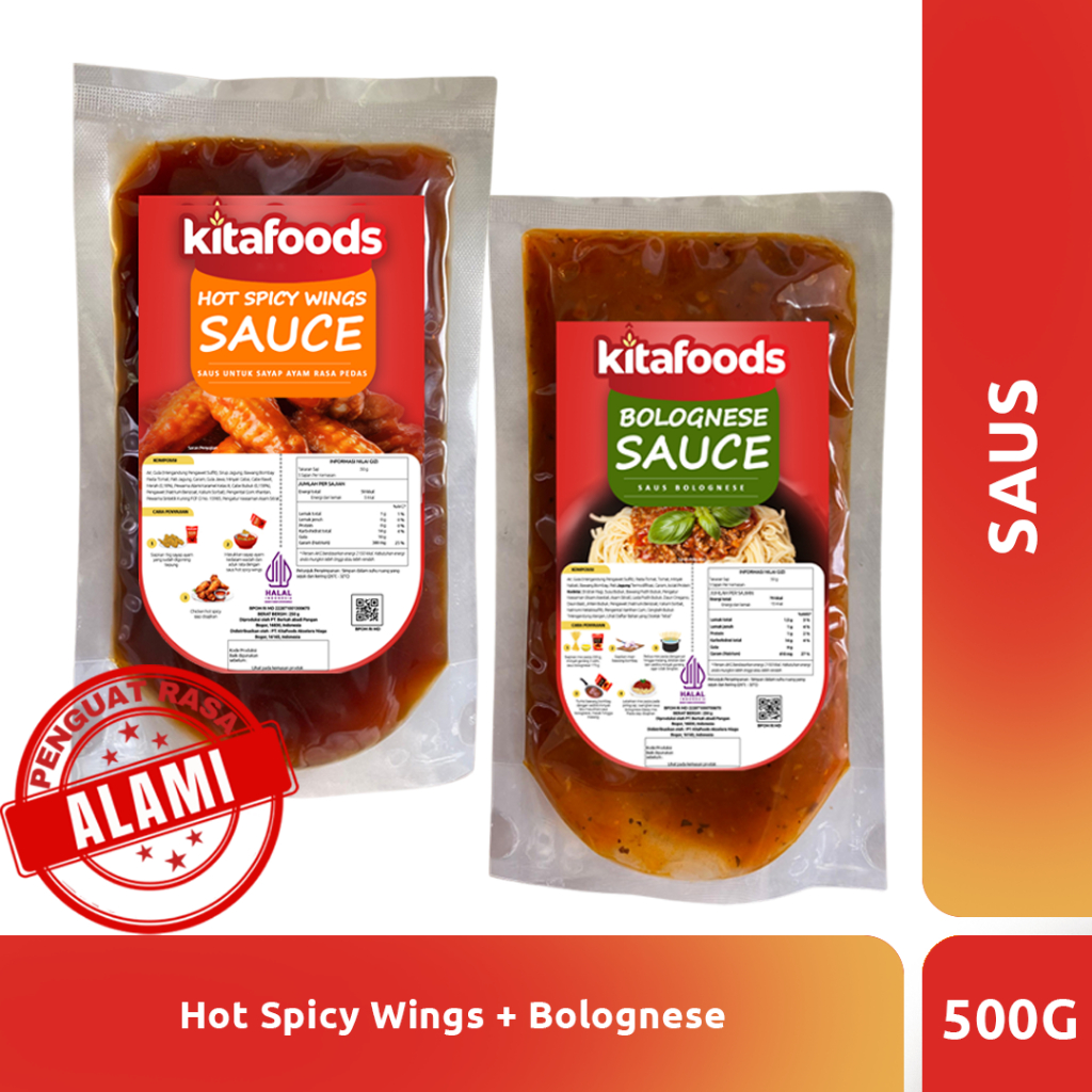 

PAKET MIX SAUCE 1 ( HOT SPICY SAUCE 250GR + BOLOGNESE SAUCE 250GR) TANPA PENGUAT RASA