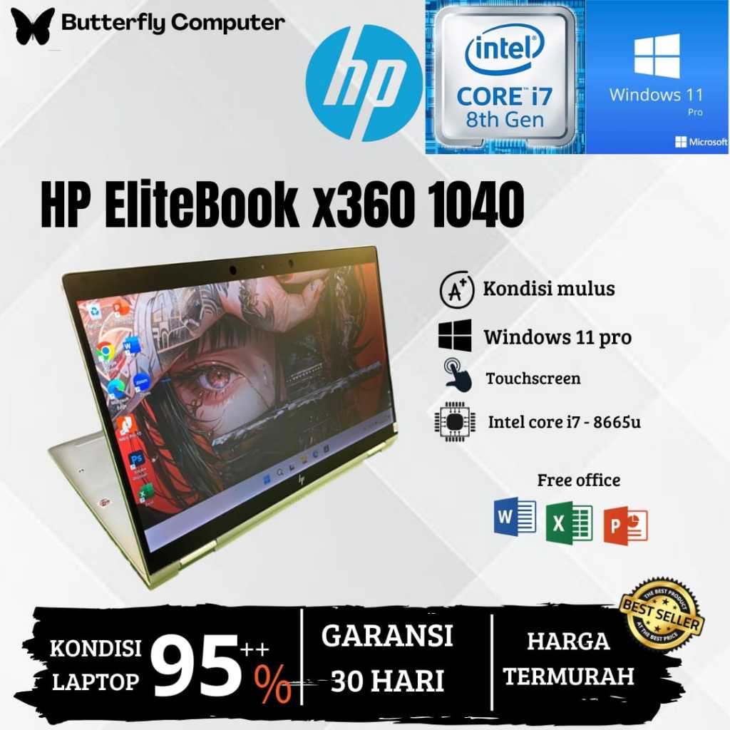 Laptop HP EliteBook x360 1040 Core i7 Gen 8 - RAM 16gb - SSD 1tb - 14 inch - TouchScreen - 256GB