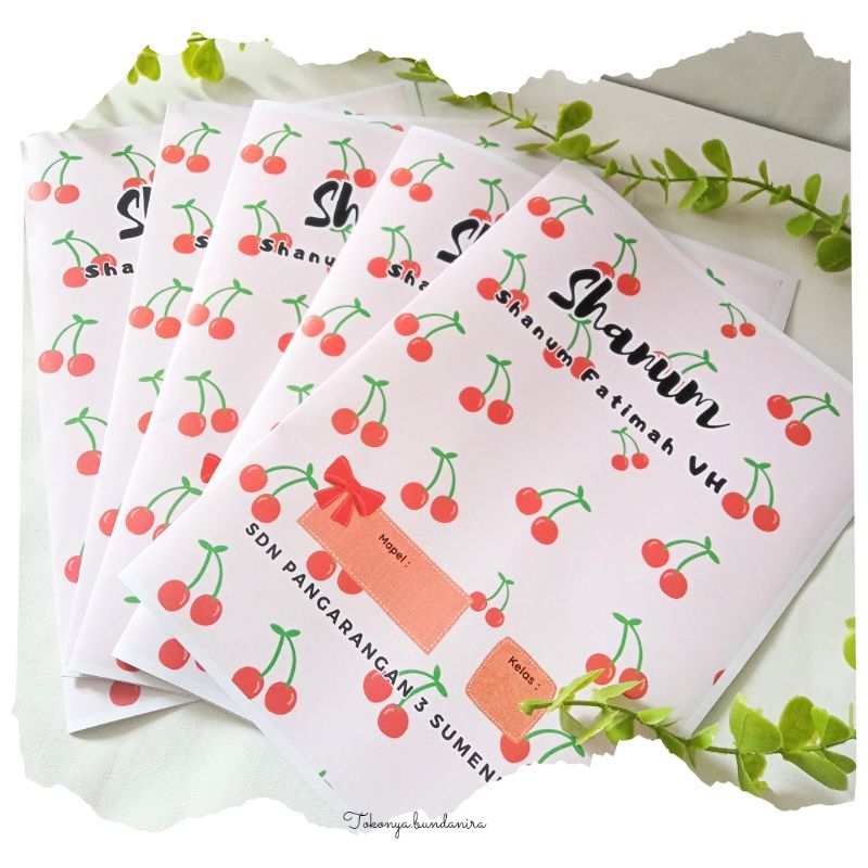 sampul buku custom cherry pink