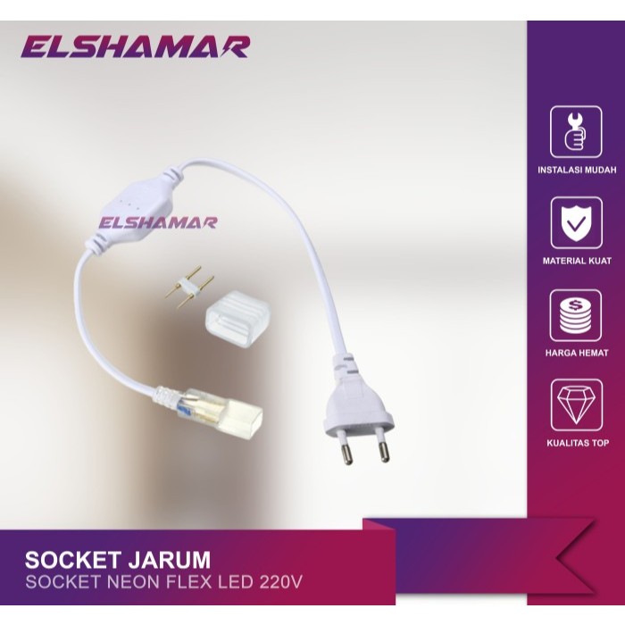 Kabel Colokan Soket Socket Lampu LED Neon Flex LED Strip Selang